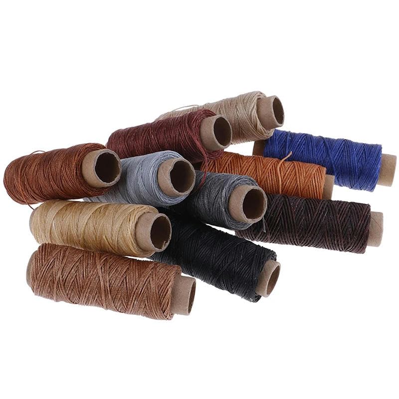 Hilo de Coser，Hilo de poliéster Hilo de Coser, cordón de Cuero Encerado, Herramienta de Manualidades Planas for Coser a Mano, línea de Costura(Royal Blue)