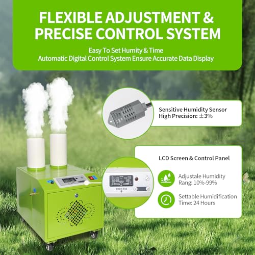 Ultrasonic Industrial Humidifier in greenhouse