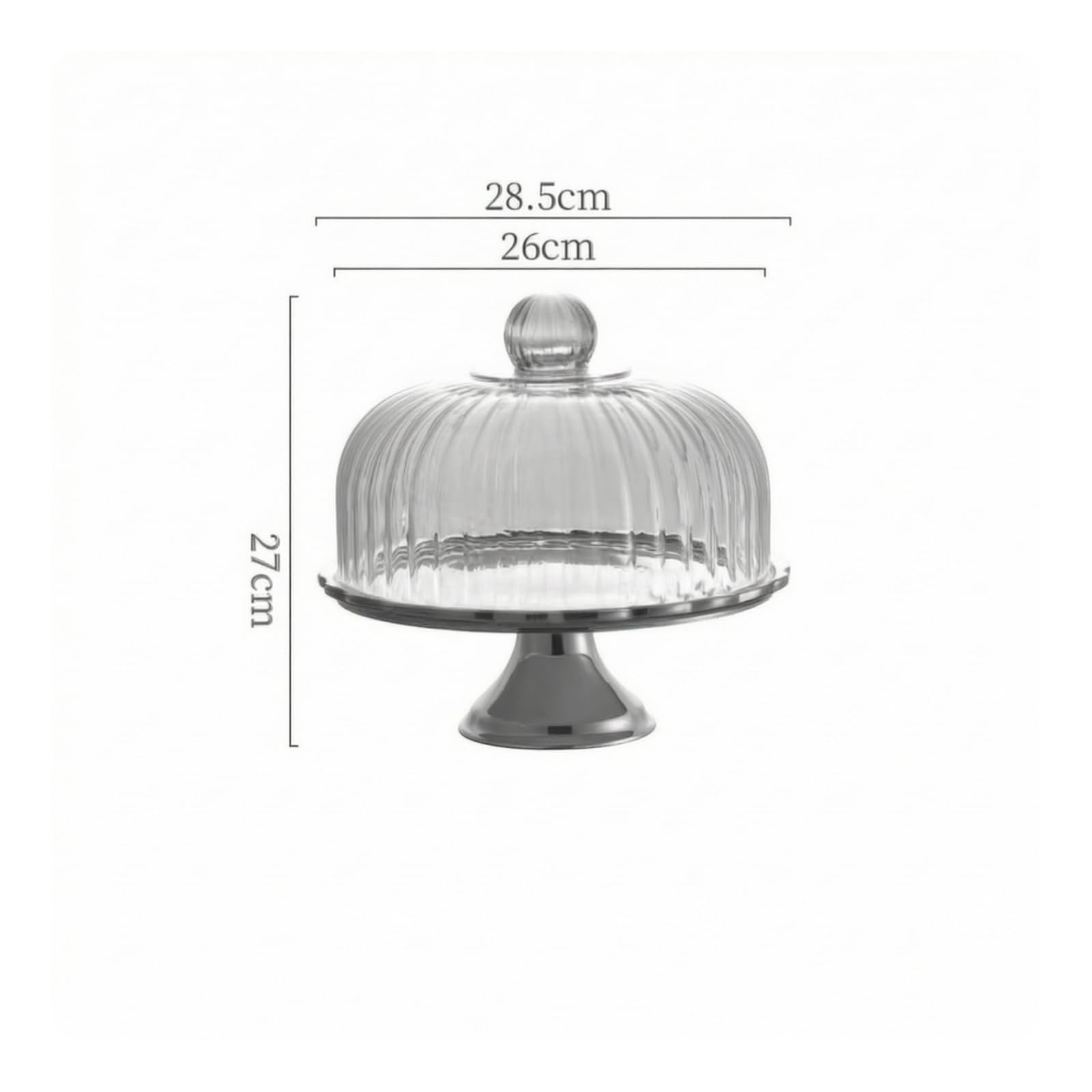 Présentoir à Gâteaux en Céramique Dôme en Verre Rond Support à sserts Dôme Cannelé Cloche à ssert Base pr s, L