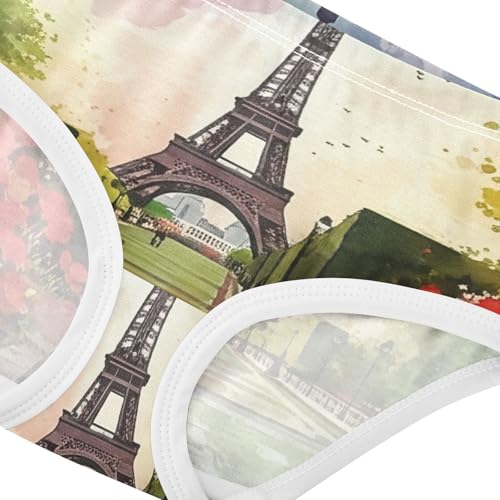 Dreamy Watercolor Eiffel Tower Toddler Underwear Custom 2t Cotton Little Girl Panties Pattern Briefs Undies Kids4