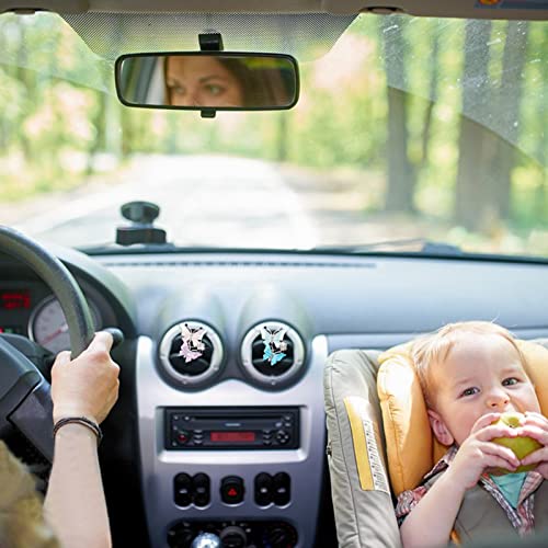 Image of WEBEEDY 6 Color Car Air Vent Clip, Dual Butterfly Daisy Flowers Car Charm, Car Air Freshener with Fragrance Cotton Pad, Women Fashion Car Decorations Gift