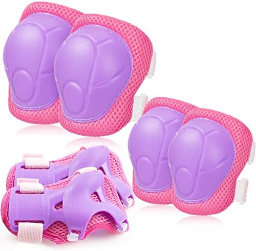BOSONER Kids/Youth Knee Pads Elbow Pads Guards Set for for Multi Sports Roller Skates Skateboarding. Inline Roller Skating Cycling Biking BMX Bicycle Scooter,Wrist Guards for Multi-Sports Outdoor.