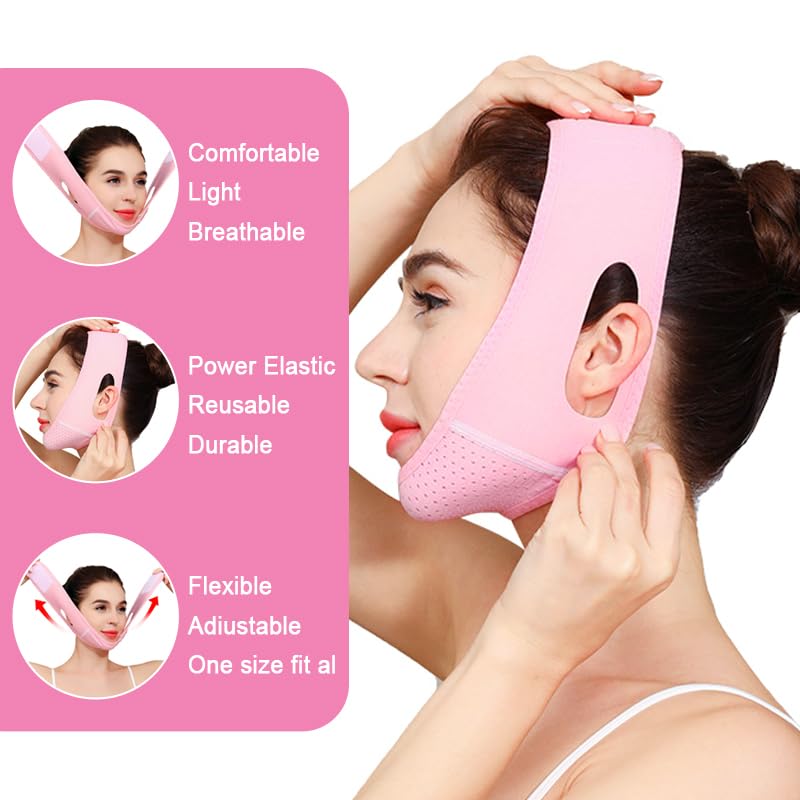 Face Lift Belt, Face Lift Strap Breathable Chin Up Belt, Outline Lifting Shaping Face Lifting VShaped Band