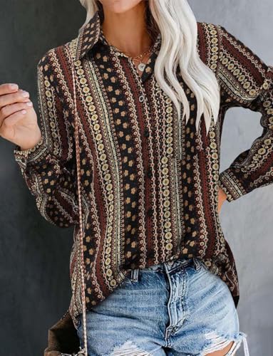 Image of Magritta Long Sleeve Shirts for Women Fashion Button Down Blouse Tops