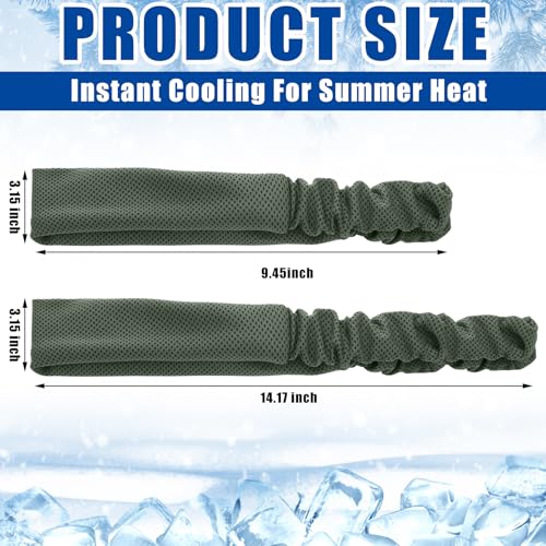 Image of 5pcs Summer Cooling Headbands for Men Stretchy Workout Sports Sweatbands Absorb Chill Cool Hairband for Hot Weather Running Golf Athletic
