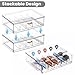 LALOBLUE Drawer Glasses Case – Acrylic Stackable Sunglass Organizer, Pull-Out Eyeglass Holder for Multiple Glasses, Reading Glasses, 3 Pack Morden Sunglass Display Case Storage