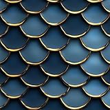 XFJOEUI Blue and Gold Fish Scale Pattern Peel and Stick Wallpaper 17.7'x236'=29.01 sq ft- Nail Texture Non Woven Self Adhesive Removable Wallpaper for Walls,DIY Easy Install,No Glue Needed,Breathable