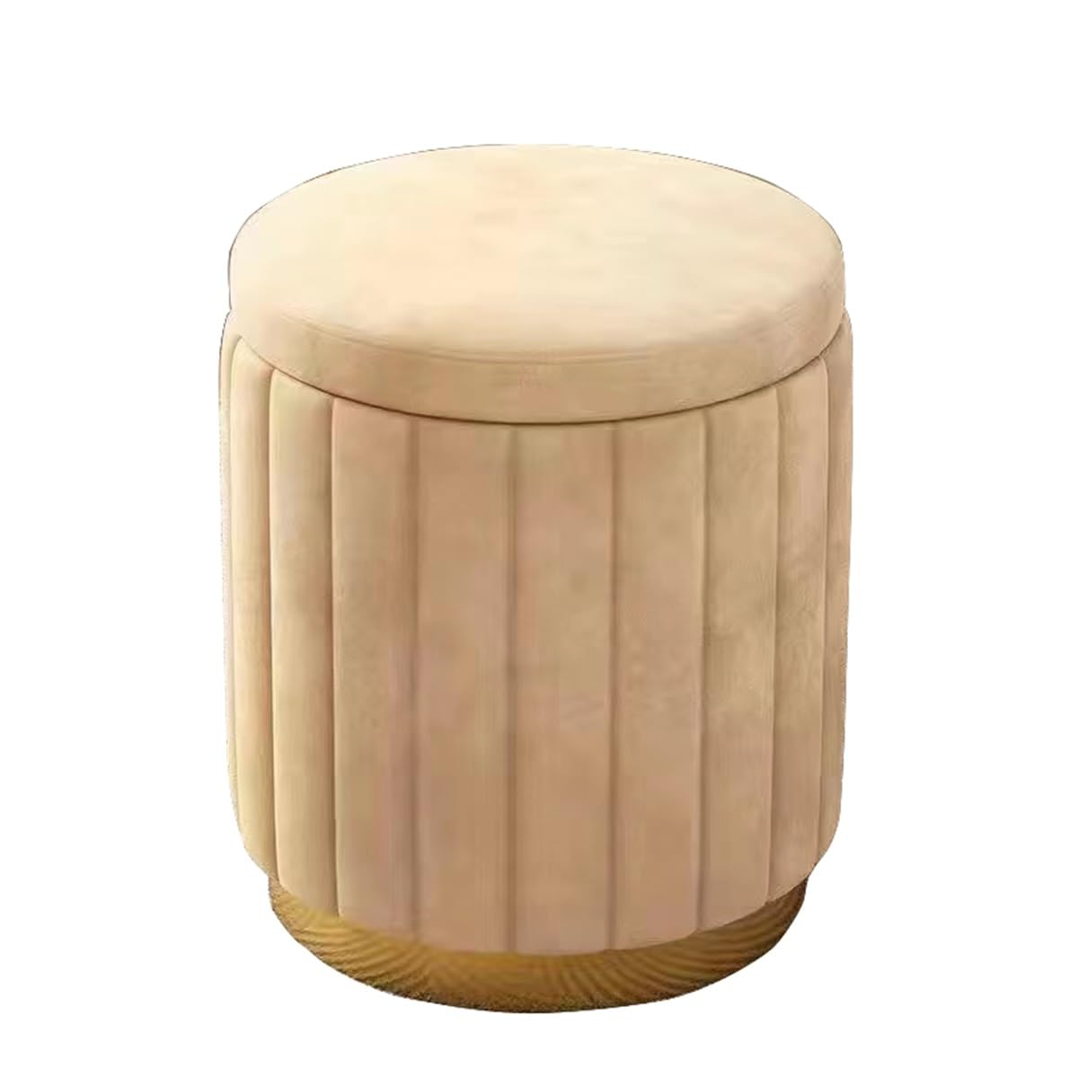 Tabouret ottoman rond en lin de qualité supérieure pour salon