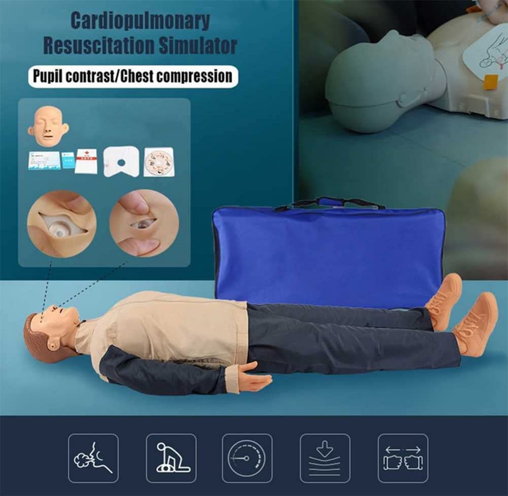 CPR Professionelle Erwachsenen-Trainings-Manikins mit medizinischem Zubehör und Tragetasche für Ärzte, Krankenpflege, medizinische Unterricht, mittlerer Hautton