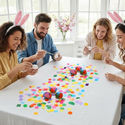 image for Humyoun Colorful Confetti for Easter Eggs DIY Making, Cascarones Egg F