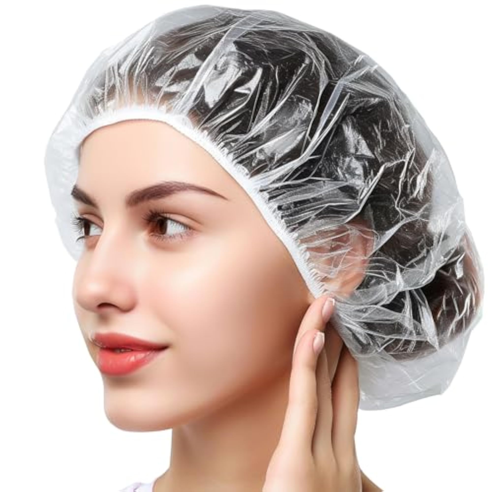 Disposable Shower Caps for Women & Men, Waterproof