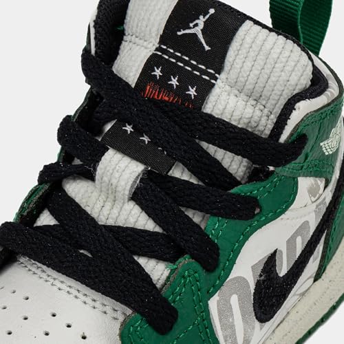 Air Jordan 1 Mid SE Infant Toddler Lifestyle Shoes (Green/White)2