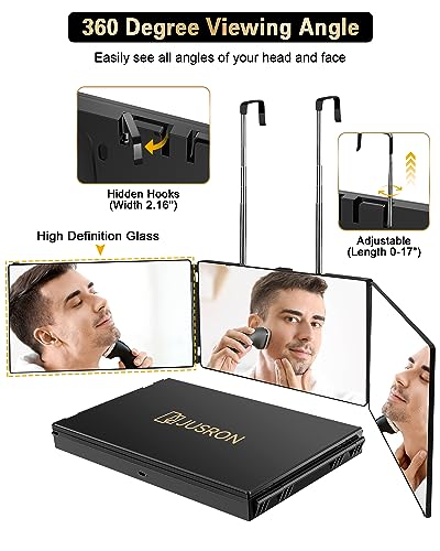 3-Way Mirror for Self Hair Cutting and Makeup Viewing