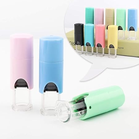 Amazon キャップレス印鑑 認印 ネーム印 訂正印 おしゃれ印鑑 回転式 浸透印 スタンプ台内蔵 ネーム印 認印 ハンコ 買い回り ポイント消化 便利な回転式ゴム印 10mm丸 L002 イエロー09 スタンプ 文房具 オフィス用品