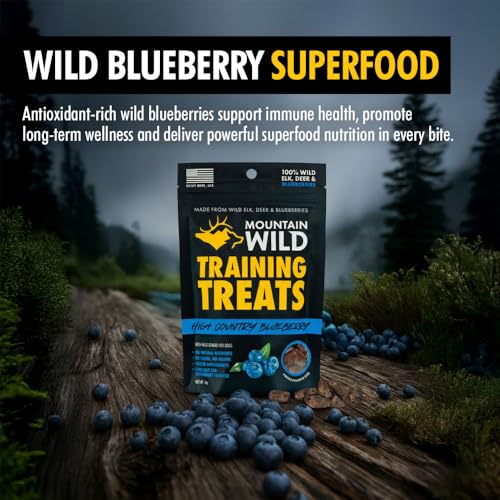 Image of MOUNTAIN WILD Blueberry Elk & Venison Training Treats for Dogs - 4oz 2 Bags | Puppy & Dog Protein Treat, High Value, All Natural, No Fillers, Grain Free, No Artificial Preservatives