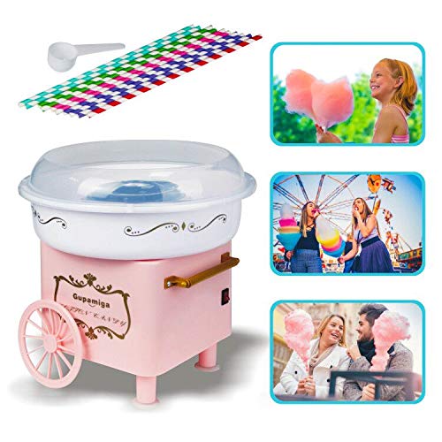 Cotton Candy Machine For Kids Cheap Small Candy Maker Vintage Retro Birthday Christmas Gift Sugar Free Hard Candy Mini Supplies Homemade 10 Reusable Paper Cones 1 Spoon Old Fashioned Candy Dispenser