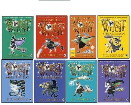 Jill Murphy The Worst Witch Collection 8 Books Set,(The Worst Witch,The Worst Witch to the Rescue,The Worst Witch Strikes Again,The Worst Witch All at Sea A Bad Spell for the Worst Witch, Fun with the worst withch and Witch and The Wishing Star Paperback