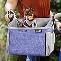pecute Pet Carrier Bag Multifunctional-Dog Bicycle Basket Bag+Backpack+Shoulder Bag+Car Travel Carrier 4 in 1 Portable Breathable Dog Carrier,Great for Cats Puppy Small Dogs Travelling and Outdoors