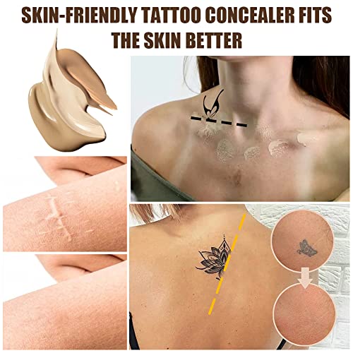 Tattoo Cover Up Makeup Waterproof,Tattoo Concealer For Dark Spots, Scars,Birthmarks Vitiligo,Scar Cover Up Makeup Waterproof,Tattoo Cover-Up Makeup,Body Makeup Cover For Men And Women (2X30Ml) #TOP3