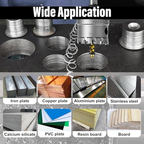 Image of SALI 1-3 /8 inch (35mm) TCT Hole Saw Kit Tungsten Carbide Tipped Hole Saw Drill Bit with Titanium-Plated Pilot Drill bit for Metal, Stainless Steel, Iron, Wood, Plastic
