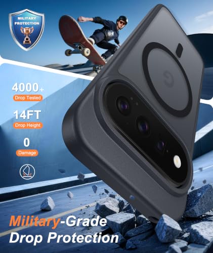 Image of FNTCASE for 11 /11 Pro Case: Compatible with MagSafe Black | With Screen Protector, Translucent Magnetic Back, Military Grade Drop Protection, Matte Shockproof Phone Cover, Black