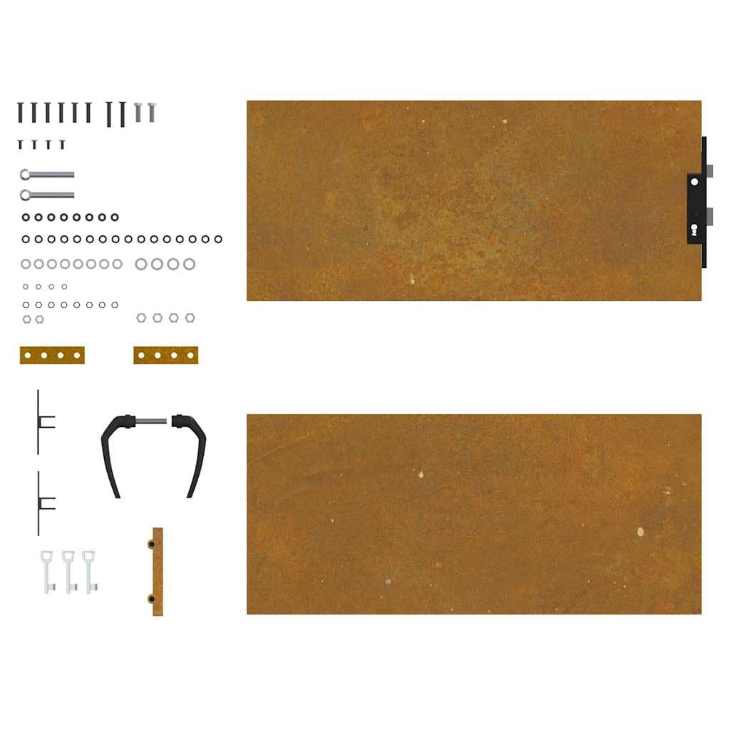 Portal Jardín Acero Corten 85x100 cm Diseño Cuadrado
