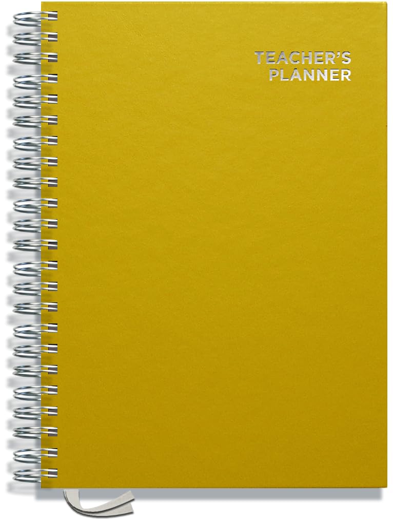 Teacher Planner 2026-2027 A4 Size by Pirongs | 5 Lesson Dated Planner for Teachers | Page a Day | Dated, Hardback, Wiro-Bound Teachers Planner - Yellow โ image 1
