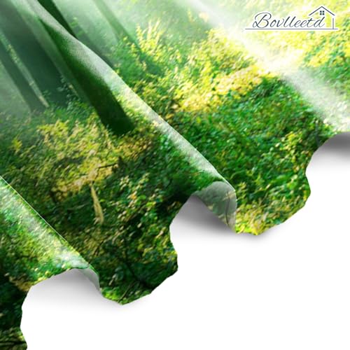 Bovlleetd 71x79inch Forest Shower Curtain Morning Forest Sunlight Bathroom Curtain 3D Printing Forest Scenery Natural Shower Curtain Green Woodland Waterproof Bath Curtain - Image 3