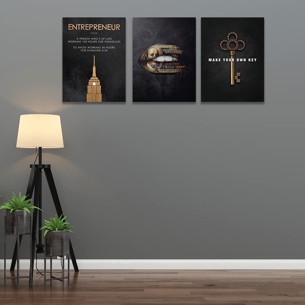 Motivational Wall Art Canvas Hustle Poster Office Wall Art ...