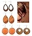 Finrezio 4 Pares Pendientes De Gota De Madera Étnicos Para Mujeres Niñas...