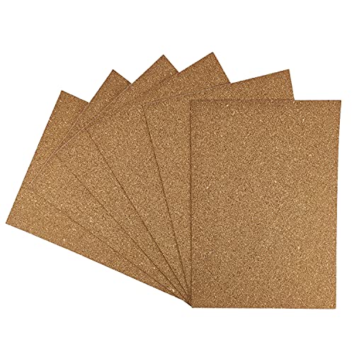 Netuno Lot de 6 plaques en liège autocollantes - 21 x 29,7 cm - Pour décoration murale - Décoration de sol - Notes photos - À suspendre