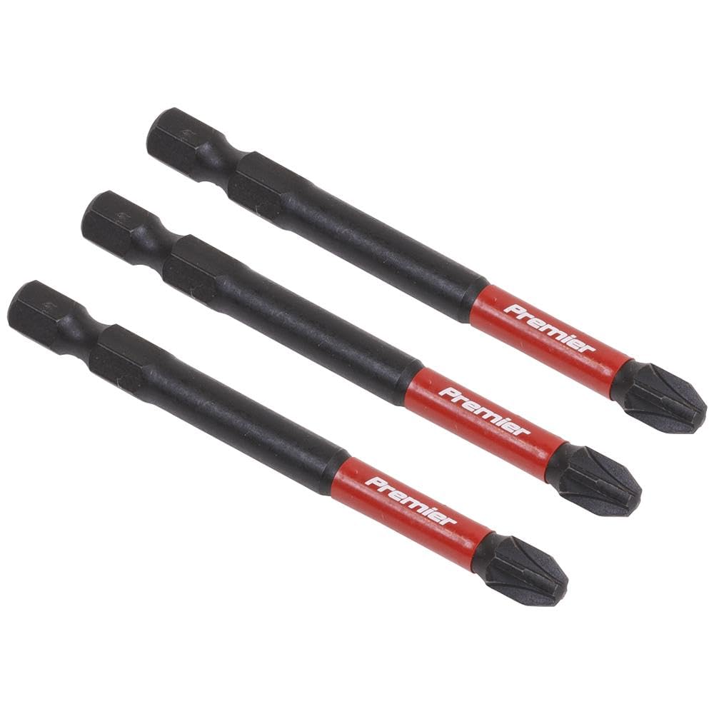 Sealey Pozi #3 Impact Power Tool Bits 75mm - Pack of 3 - AK8259