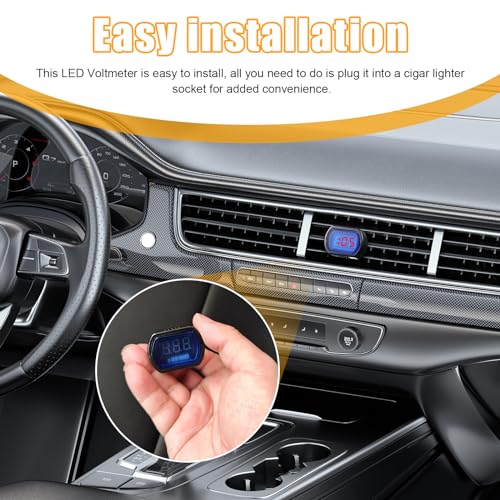 Suvnie SUVNIE-1090CL 2 Pcs Car Led Cigarette Lighter Voltmeter, Dc 12V 24V Battery Voltage Digital Panel Meter, Universal Auto Electric Volt Gauge Monitor thumb #5