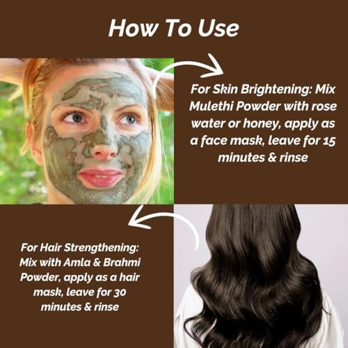 Image of Khadi Mulethi Face Pack Powder 100g | For Pigmentation, Dark Sports & Sun Tan | Remedy for Skin Brightening & Acne | Pure, Natural & Ayurvedic | Removes Impurities | Face Pack for Men & Women