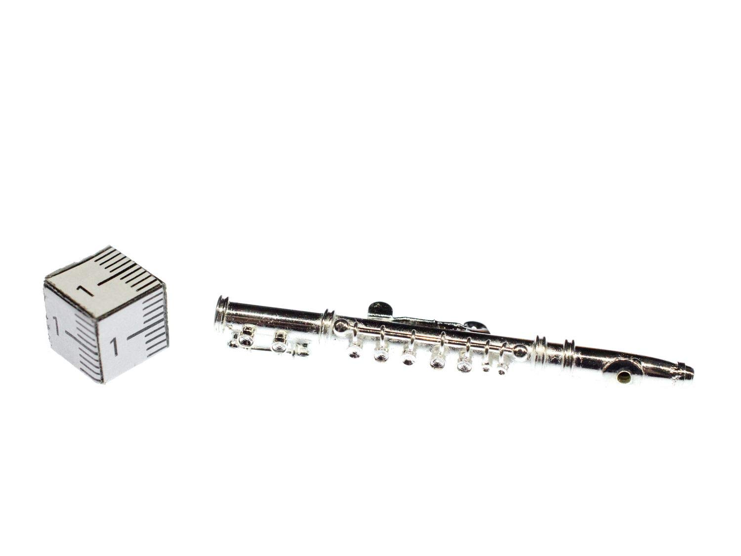 Miniblings Querflöte Brosche Flötistin Musik Flöte versilbert +Box | Für Revers, Jacke oder Tasche, aus Berlin, in kleiner Serie hergestellt