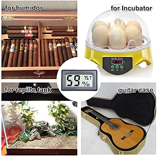 Wale&Morn Mini Hygrometer Thermometer Meter with Probe, Digital LCD Monitor with Fahrenheit for Reptile Incubator Brooders, Garden, Greenhouse, Cellar, Fridge, Mason Jar