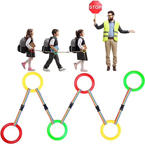 Shappy 6 Pcs Walking Rope for Preschool with Handles Preschool Rope for Walking in Line Colorful Outdoor Safety Daycare Rope for Kids Children Toddlers Schools Teachers Kindergarten(Red Yellow Green)