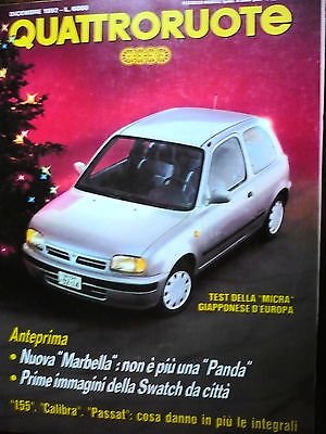  Quattroruote 446 dic \'92, Nissan Micra, Alfa 155 Q4, Toyota Previa, FF07