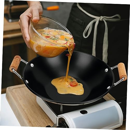 Cabilock 2pcs Small Stainless Steel Hot Pot con Mangos de Madera miniatura 6