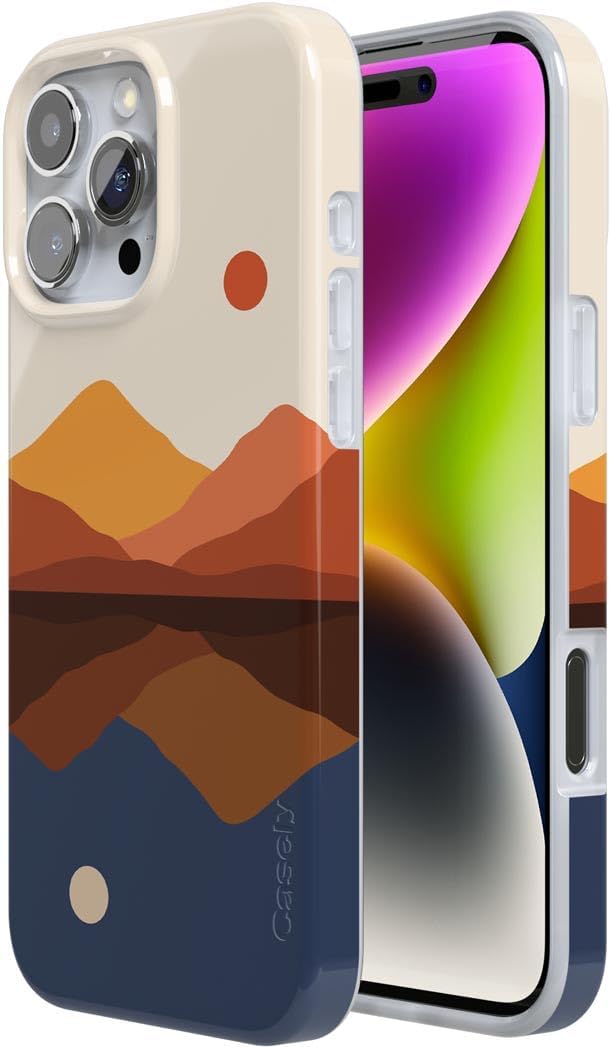 Casely iPhone 16 Pro Max Case | Opposites Attract | Day & Night Mountains | Compatible with MagSafe | Classic Ultra Slim Design - Image 4
