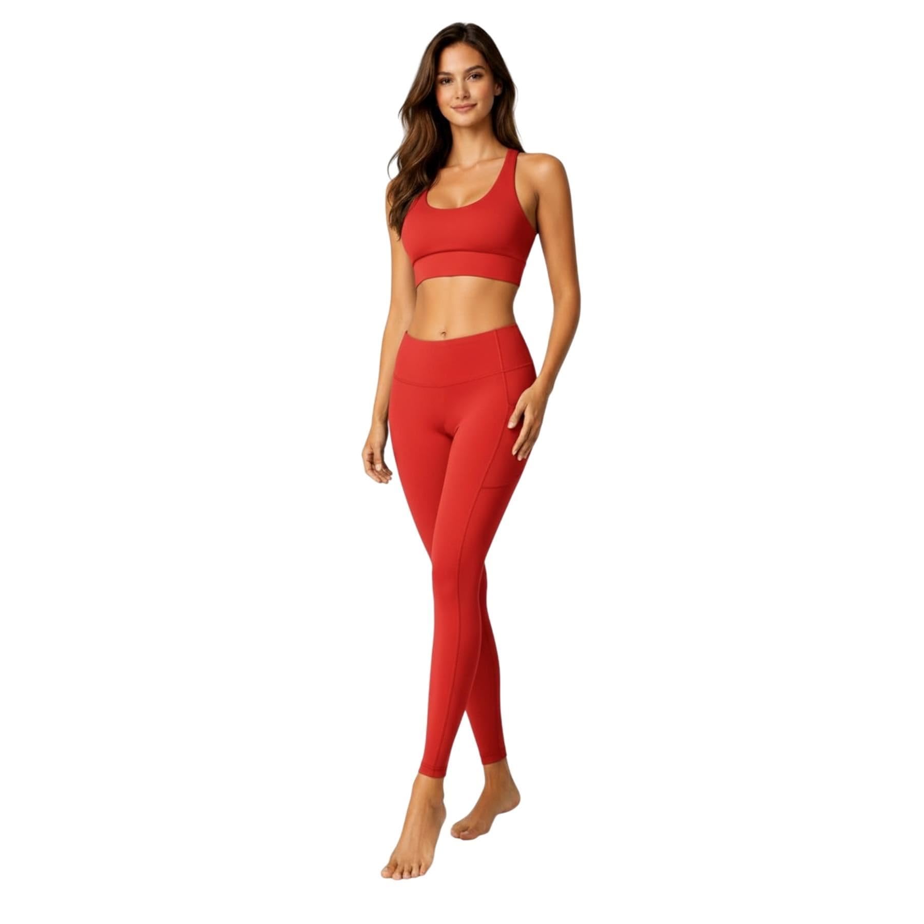 janisramone® Reggiseno sportivo regolabile e leggings senza cuciture a vita alta da donna set da palestra per donna 2 pezzi, elastico traspirante per allenamento yoga, reggiseno da corsa top leggings