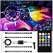 LivTee 12V Car LED Strip Light，4pcs 48 LED Multicolor Music Car Interior Lights Under Dash Lighting Waterproof Kit with Sound Active Function and Wireless Remote Control, Car Charger Included