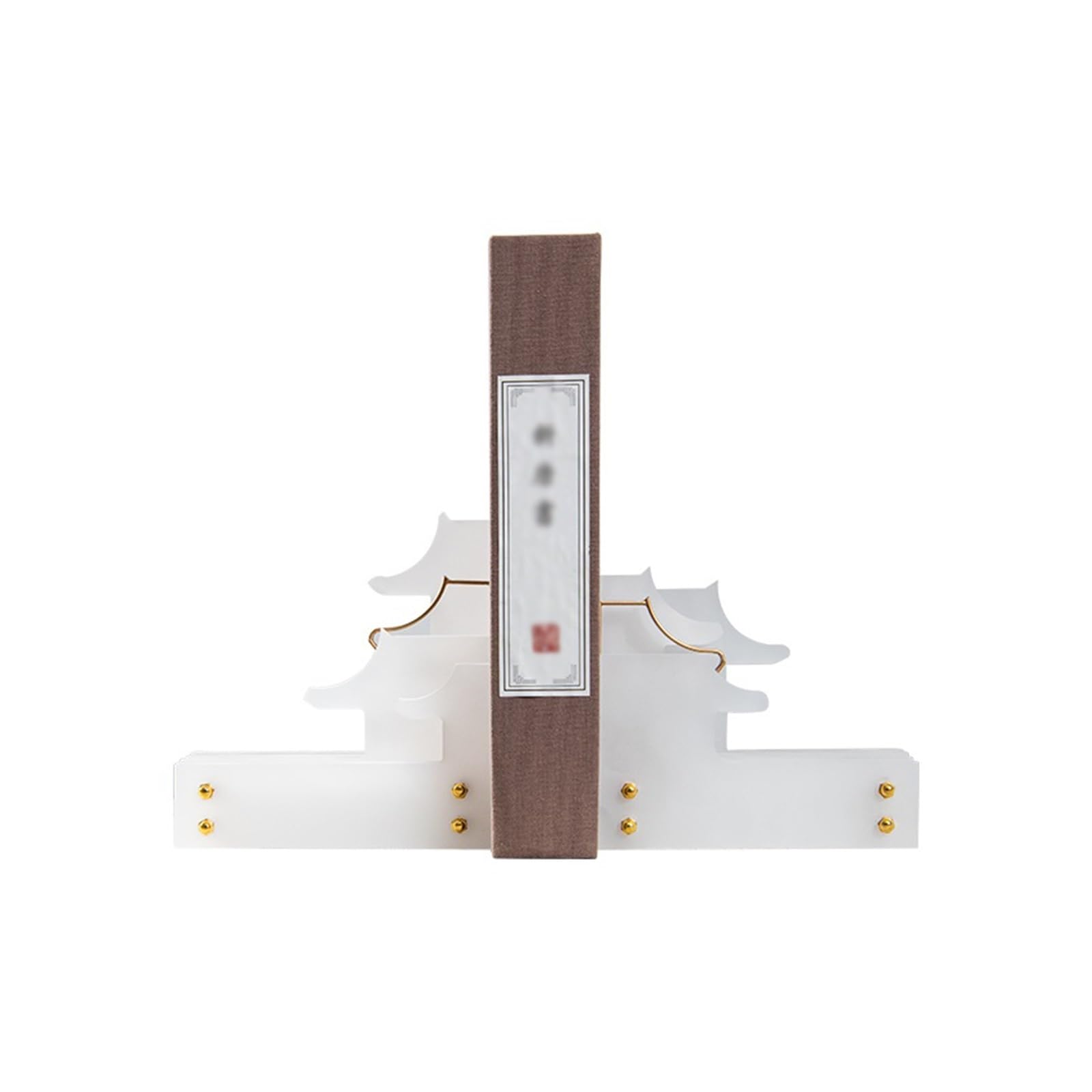 Bookends for Shelves Chinese Acrylic Bookends Heavy Duty Book End Ancient Architecture Bedroom Library Office School and Desktop Decorations Bookshelf Holder Stand
