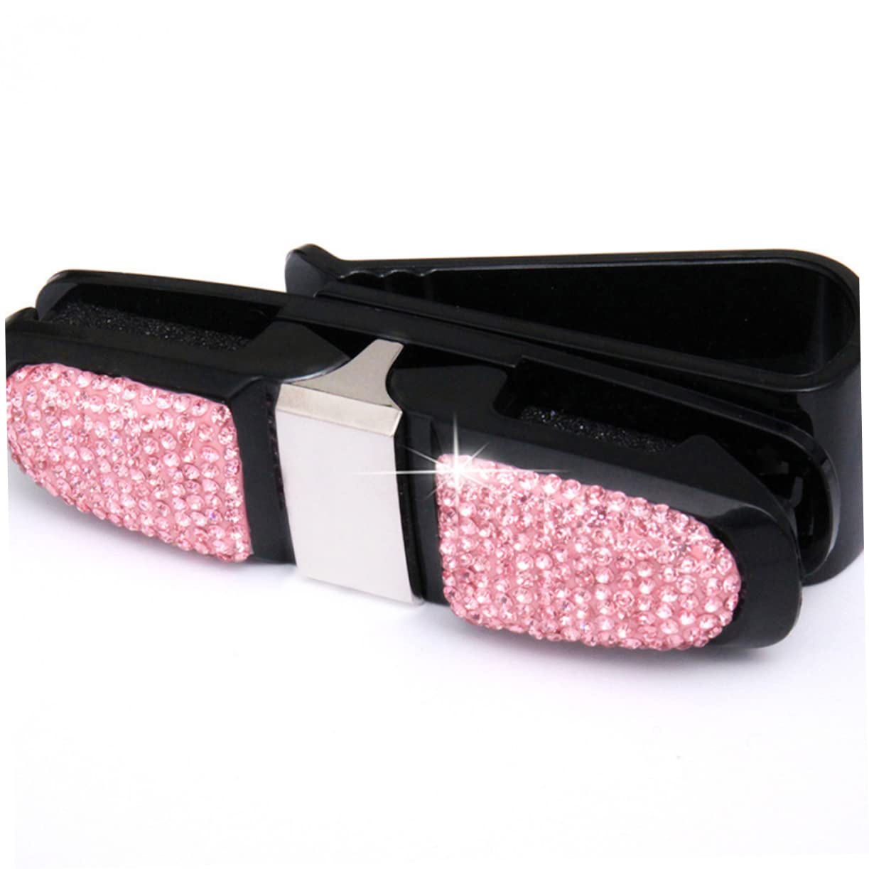 Gatuida 3piezas Soporte De Gafas De Coche Brillo De Rhinestone Clip Rotativo para Gafas De Sol Rosa