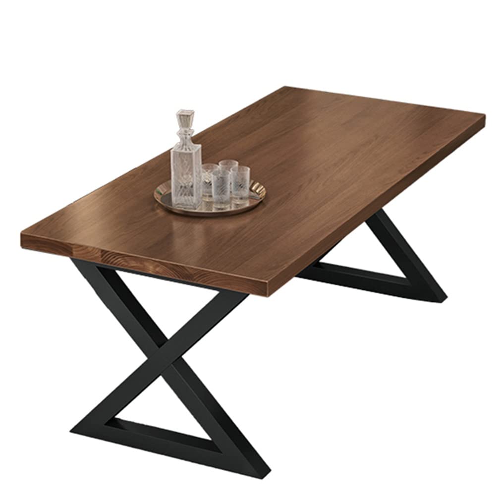 Table à manger en bois massif haut de gamme avec plateau de 5 cm d'épaisseur