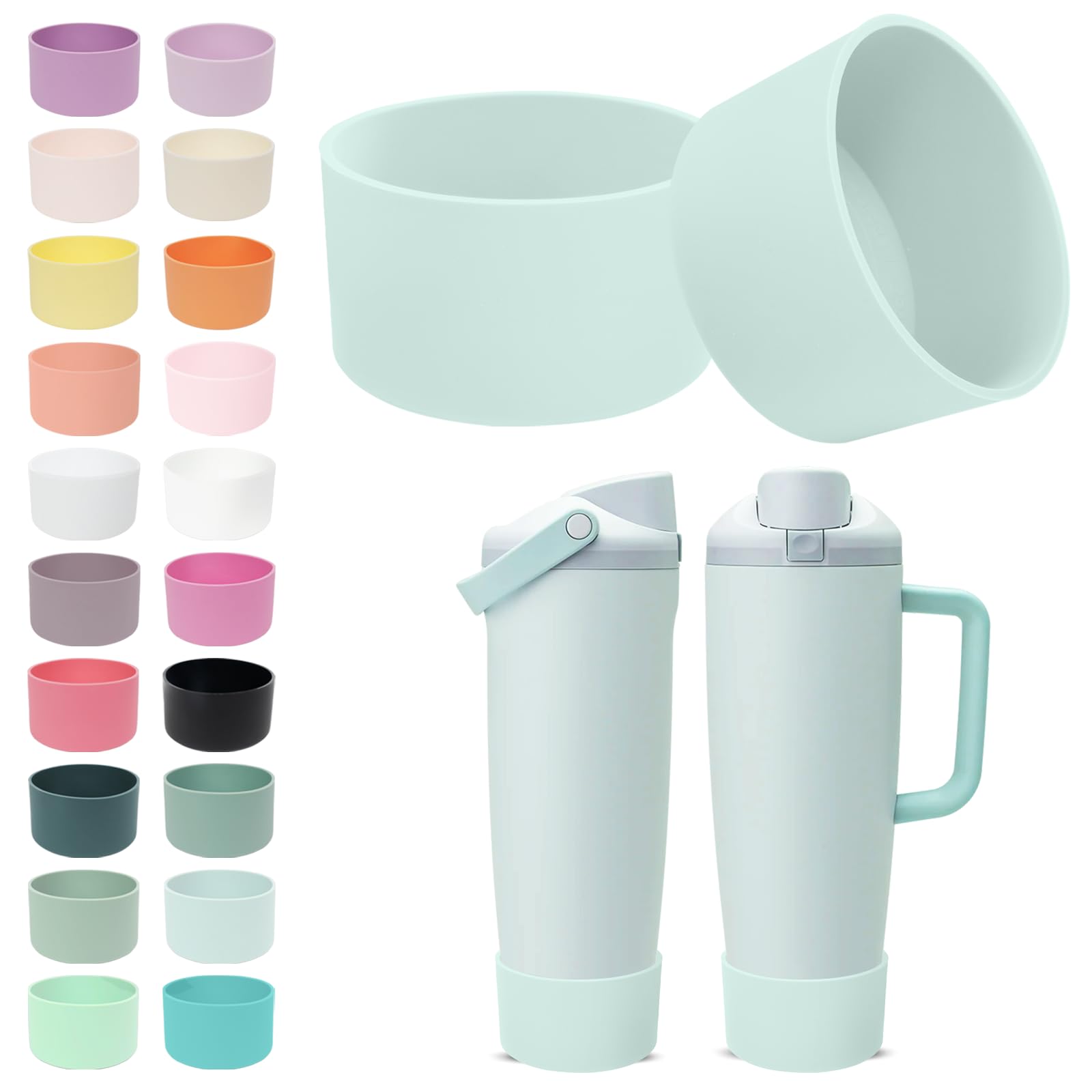 Kaitiaki 2PCS Silicone Boots for Owala 30oz & 40oz FreeSip Sway Bottles & Tumblers – Non-Slip, Scratch-Resistant, Stability Enhancer for Owala Accessories (Summer Paradise)