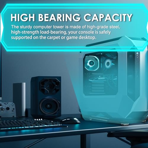 Niciksty Soporte móvil para CPU para PC, Soporte Ajustable para Torre de Ordenador, Soporte móvil con 4 Ruedas, Soporta hasta 40kg - Blanco - imagen 7