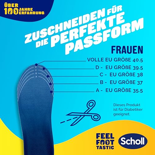Scholl GelActiv Sport-Einlegesohlen für Frauen, Ganztägig komfortable Laufschuheinlegesohlen für frische und kühle Füße, super Stoßdämpfung und Federung mit GelWave-Technologie, Größe 35.5-40.5