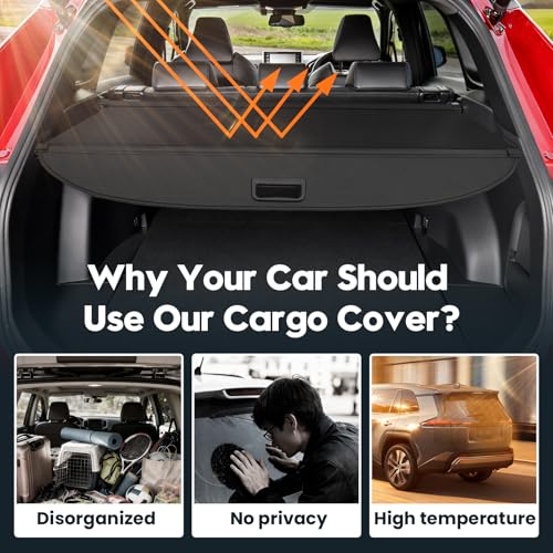 Image of Powerty Cargo Cover for 2019-2025 Toyota RAV4 Accessories, Canvas