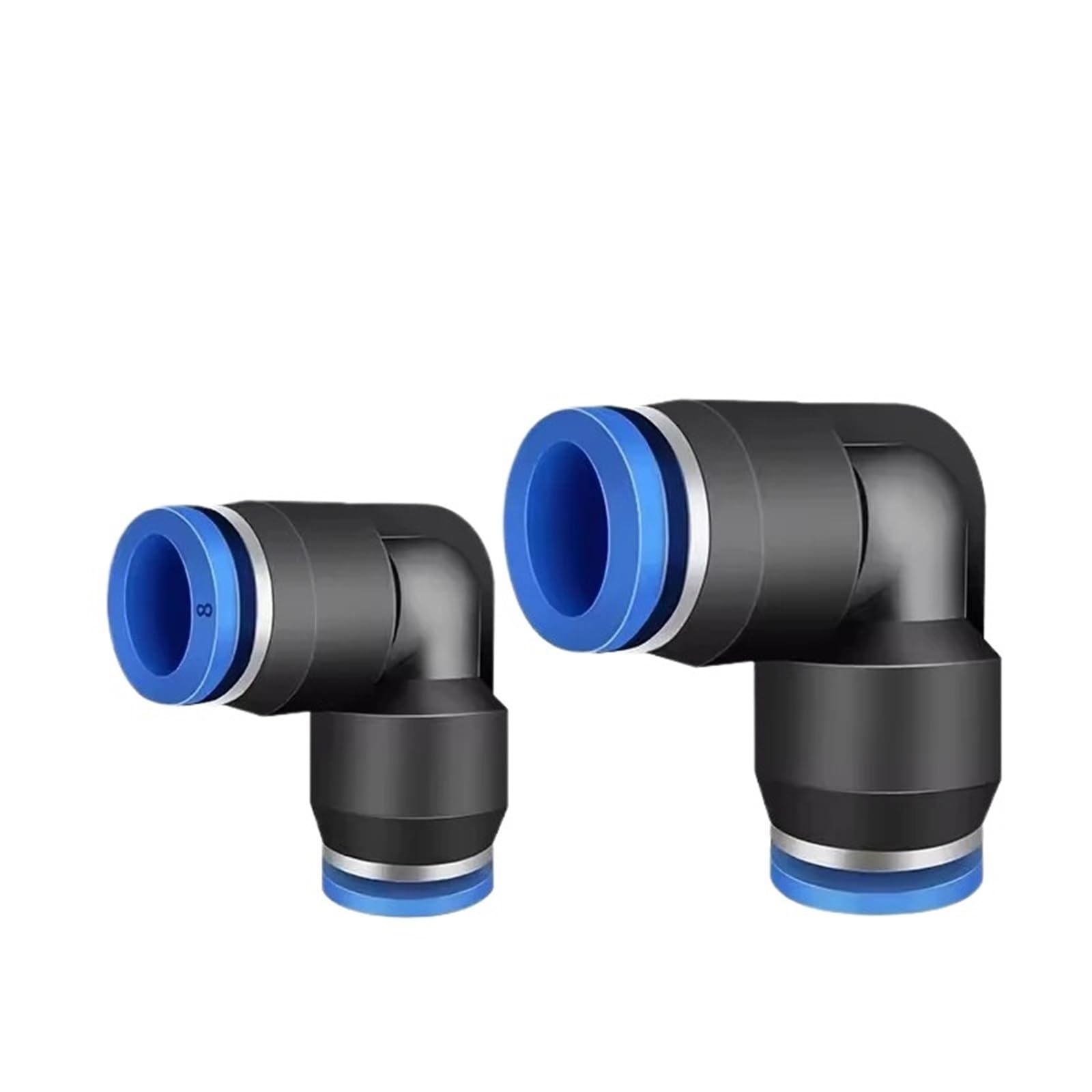 10 piezas neumáticas de ajuste rápido PV de 90 grados de plástico de 4 mm, 6 mm, 8 mm, 10 mm, piezas de aire, conector rápido de agua (PV-12, 50 unidades)